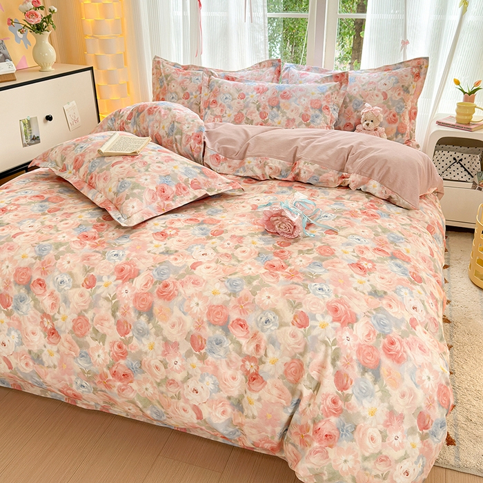 91家纺网 家纺一手货源 找家纺 拾物记 2025新款A类全棉纯棉加厚超柔磨毛单被套（提供买家秀质检报告和实验视频） 甜梦茶语