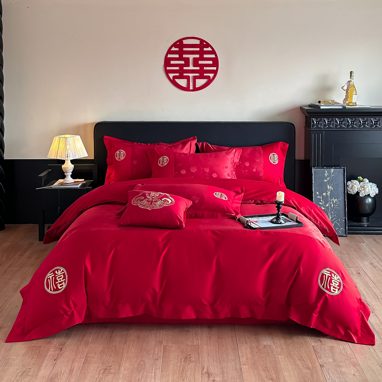 （总）女子家纺 2025新款亲肤棉提花婚庆四件套