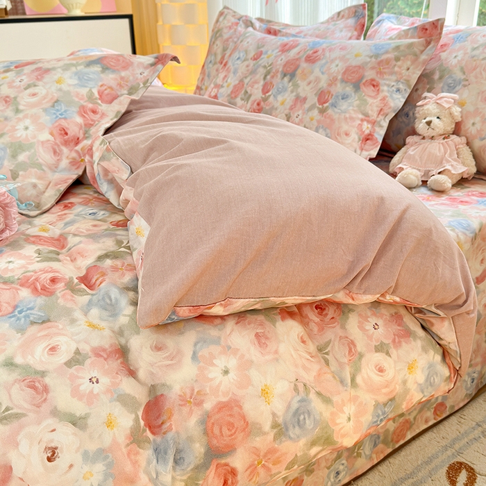 91家纺网 家纺一手货源 找家纺 拾物记 2025新款A类全棉纯棉加厚超柔磨毛单被套（提供买家秀质检报告和实验视频） 甜梦茶语