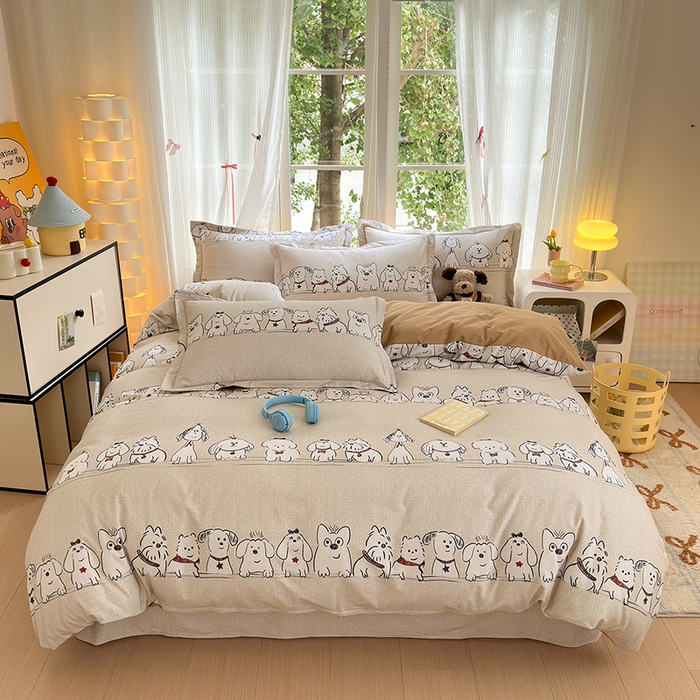 91家纺网 家纺一手货源 找家纺 拾物记 2025新款A类全棉纯棉加厚超柔磨毛单被套（提供买家秀质检报告和实验视频） 小奥汀-咖