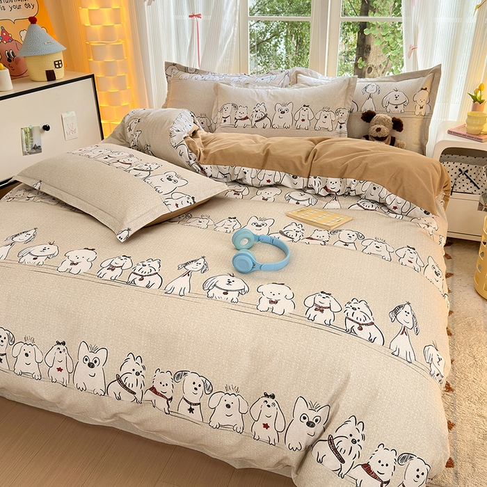 91家纺网 家纺一手货源 找家纺 拾物记 2025新款A类全棉纯棉加厚超柔磨毛单被套（提供买家秀质检报告和实验视频） 小奥汀-咖