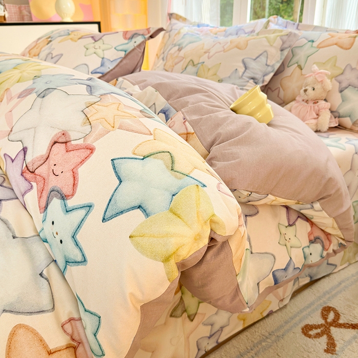 91家纺网 家纺一手货源 找家纺 拾物记 2025新款A类全棉纯棉加厚超柔磨毛单被套（提供买家秀质检报告和实验视频） 星晚-粉