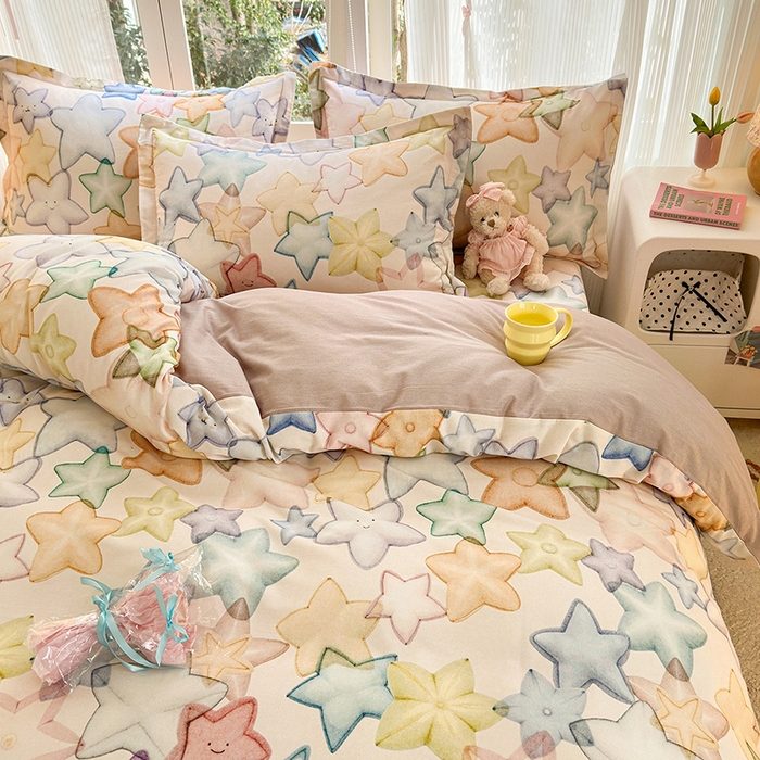 91家纺网 家纺一手货源 找家纺 拾物记 2025新款A类全棉纯棉加厚超柔磨毛单被套（提供买家秀质检报告和实验视频） 星晚-粉