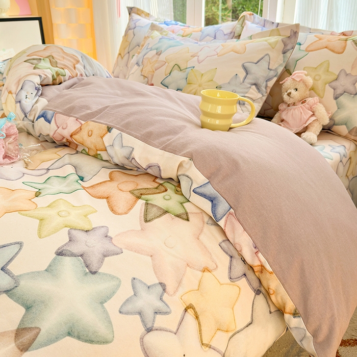 91家纺网 家纺一手货源 找家纺 拾物记 2025新款A类全棉纯棉加厚超柔磨毛单被套（提供买家秀质检报告和实验视频） 星晚-粉