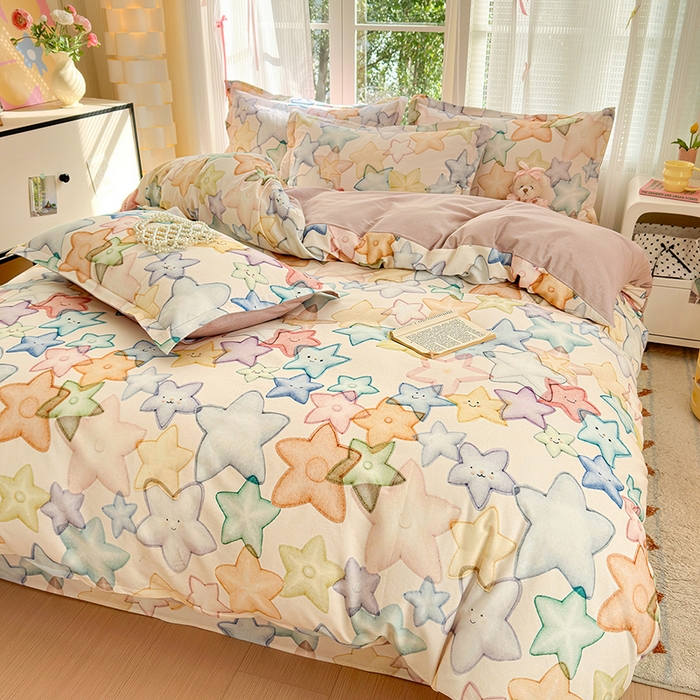 91家纺网 家纺一手货源 找家纺 拾物记 2025新款A类全棉纯棉加厚超柔磨毛单被套（提供买家秀质检报告和实验视频） 星晚-粉