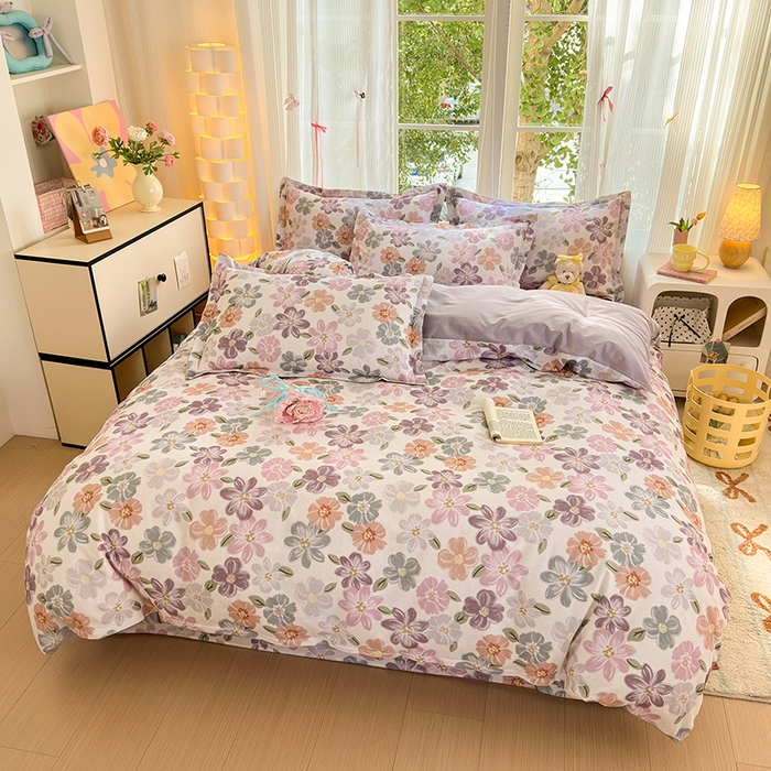 91家纺网 家纺一手货源 找家纺 拾物记 2025新款A类全棉纯棉加厚超柔磨毛单被套（提供买家秀质检报告和实验视频） 忆甜米紫