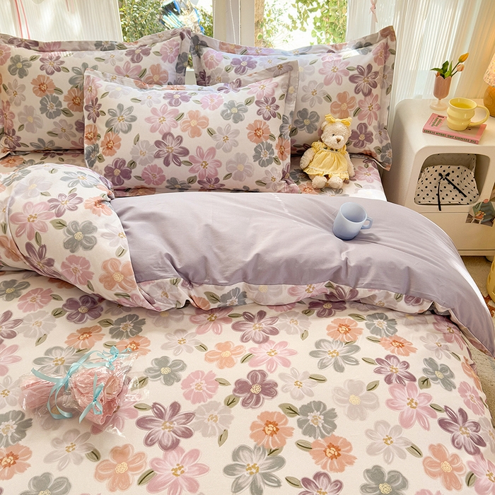 91家纺网 家纺一手货源 找家纺 拾物记 2025新款A类全棉纯棉加厚超柔磨毛单被套（提供买家秀质检报告和实验视频） 忆甜米紫