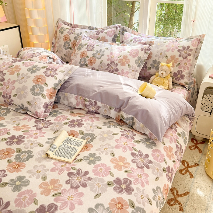 91家纺网 家纺一手货源 找家纺 拾物记 2025新款A类全棉纯棉加厚超柔磨毛单被套（提供买家秀质检报告和实验视频） 忆甜米紫