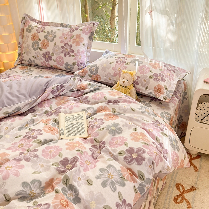 91家纺网 家纺一手货源 找家纺 拾物记 2025新款A类全棉纯棉加厚超柔磨毛单被套（提供买家秀质检报告和实验视频） 忆甜米紫