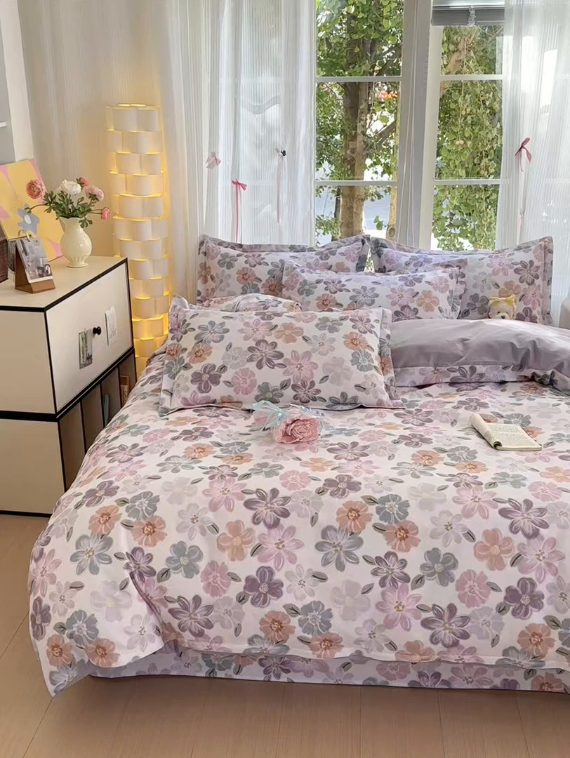 91家纺网 家纺一手货源 找家纺 拾物记 2025新款A类全棉纯棉加厚超柔磨毛单被套（提供买家秀质检报告和实验视频） 忆甜米紫