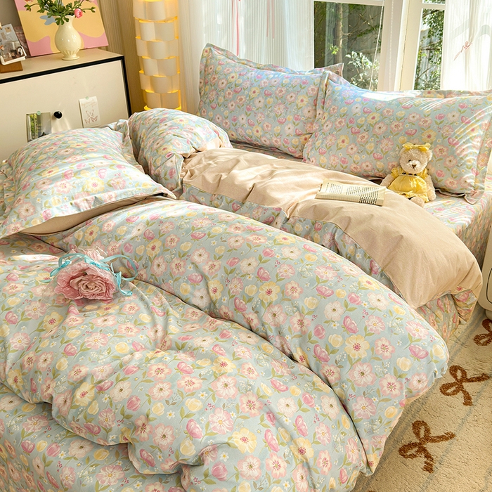 91家纺网 家纺一手货源 找家纺 拾物记 2025新款A类全棉纯棉加厚超柔磨毛单被套（提供买家秀质检报告和实验视频） 樱絮仙踪-兰