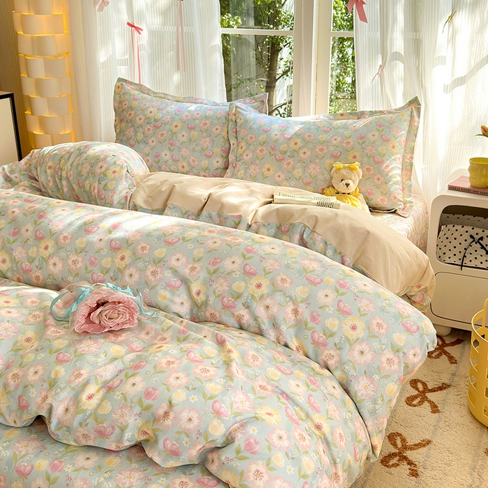 91家纺网 家纺一手货源 找家纺 拾物记 2025新款A类全棉纯棉加厚超柔磨毛单被套（提供买家秀质检报告和实验视频） 樱絮仙踪-兰