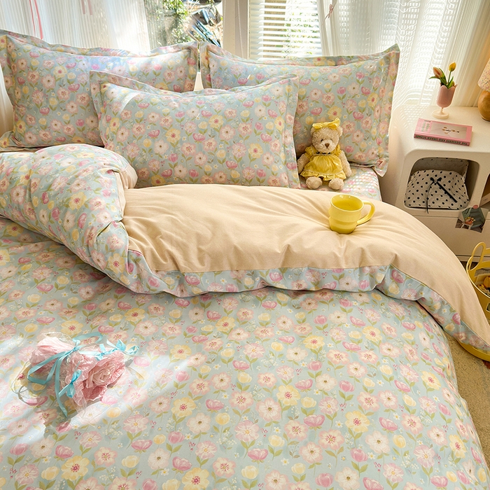 91家纺网 家纺一手货源 找家纺 拾物记 2025新款A类全棉纯棉加厚超柔磨毛单被套（提供买家秀质检报告和实验视频） 樱絮仙踪-兰