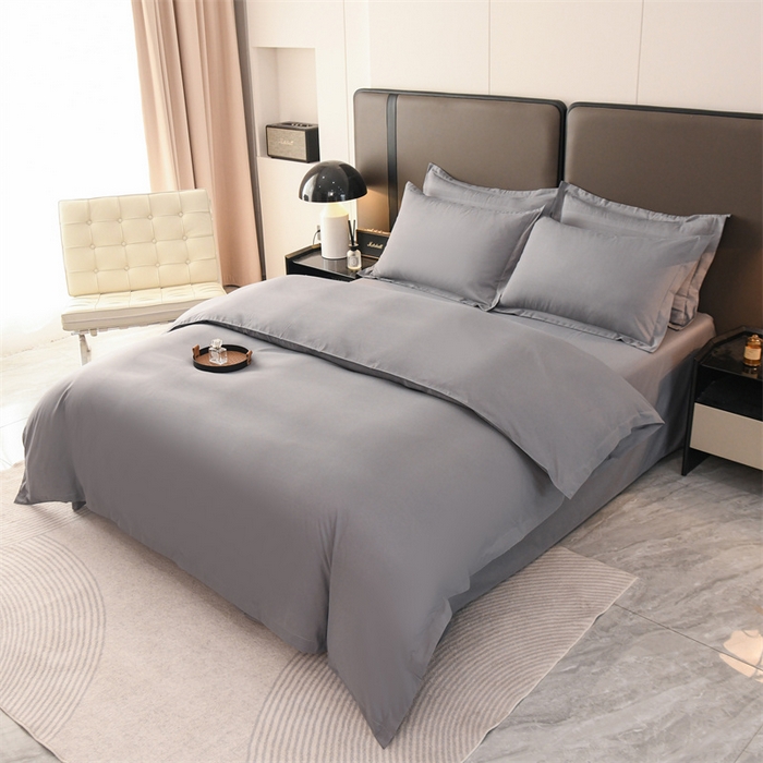 91家纺网 家纺一手货源 找家纺 安力森/诚臻酒店用品 2025 新款磨毛四件套120g 秋冬加厚被套床单高级感裸睡床品 灰色