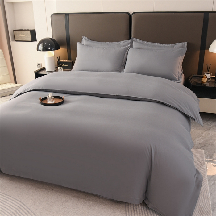 91家纺网 家纺一手货源 找家纺 安力森/诚臻酒店用品 2025 新款磨毛四件套120g 秋冬加厚被套床单高级感裸睡床品 灰色