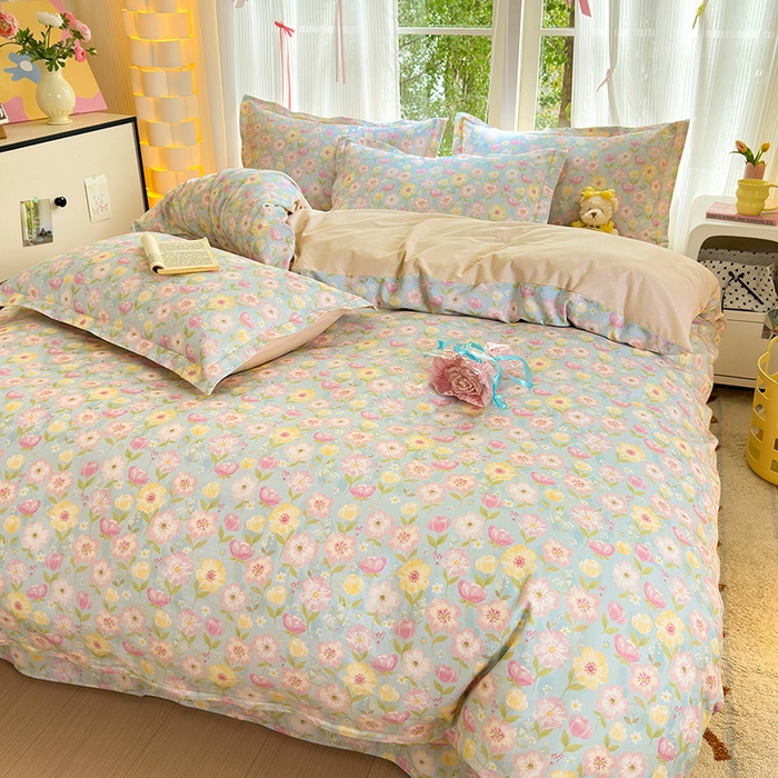 91家纺网 家纺一手货源 找家纺 拾物记 2025新款A类全棉纯棉加厚超柔磨毛单被套（提供买家秀质检报告和实验视频） 樱絮仙踪-兰