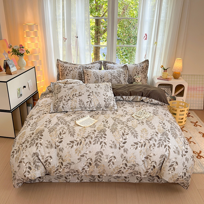 91家纺网 家纺一手货源 找家纺 拾物记 2025新款A类全棉纯棉加厚超柔磨毛单被套（提供买家秀质检报告和实验视频） 折枝春山