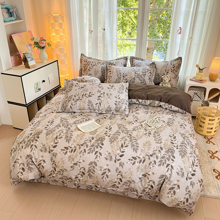 91家纺网 家纺一手货源 找家纺 拾物记 2025新款A类全棉纯棉加厚超柔磨毛单被套（提供买家秀质检报告和实验视频） 折枝春山