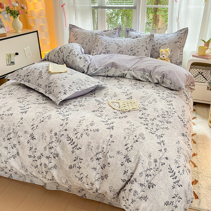 91家纺网 家纺一手货源 找家纺 拾物记 2025新款A类全棉纯棉加厚超柔磨毛单被套（提供买家秀质检报告和实验视频） 织梦-灰