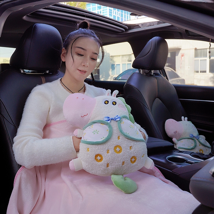 91家纺网 家纺一手货源 找家纺 仟亿莱 2025新款马上有钱领结小马三用抱枕毯 三用星星眼领结小马-2