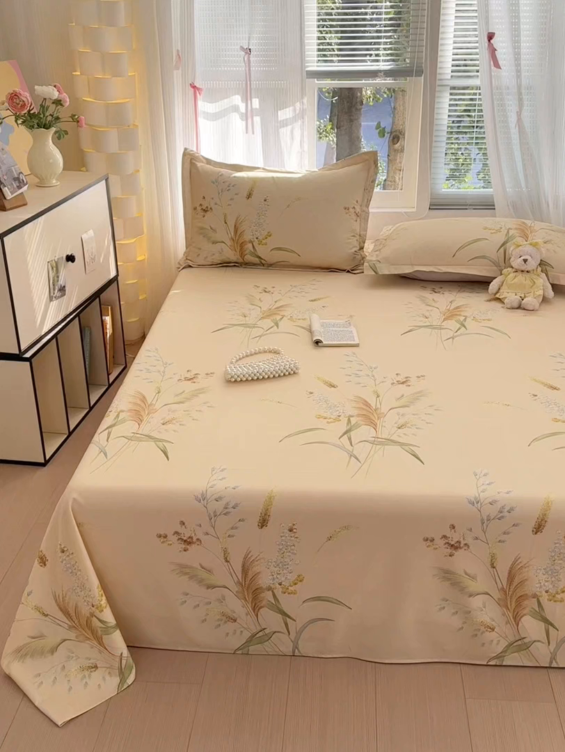 91家纺网 家纺一手货源 找家纺 拾物记 2025新款A类全棉纯棉加厚超柔磨毛单床单（提供买家秀质检报告和实验视频） 落拂