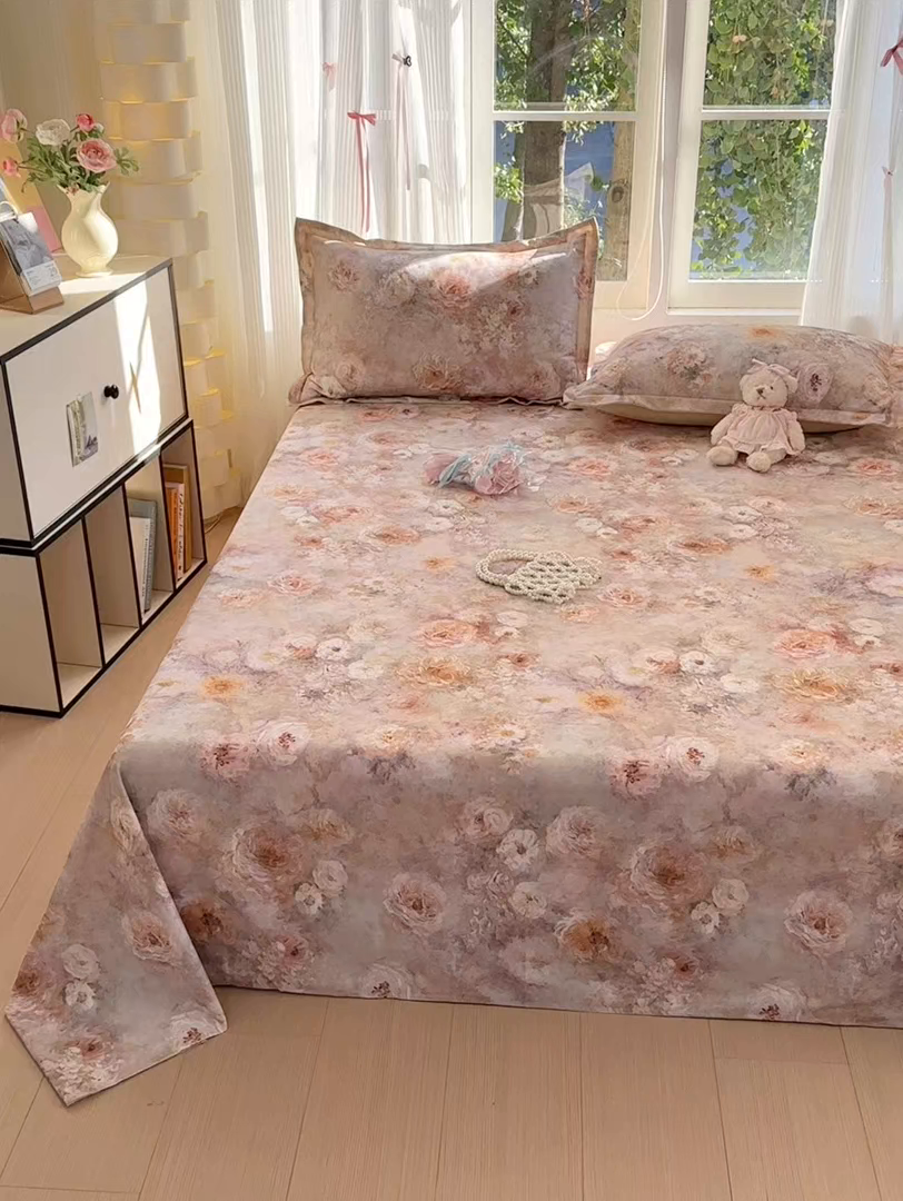 91家纺网 家纺一手货源 找家纺 拾物记 2025新款A类全棉纯棉加厚超柔磨毛单床单（提供买家秀质检报告和实验视频） 秘境情书