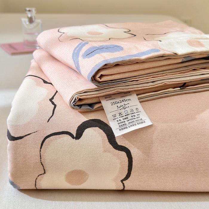 91家纺网 家纺一手货源 找家纺 拾物记 2025新款A类全棉纯棉加厚超柔磨毛单床单（提供买家秀质检报告和实验视频） 千芬里-桔