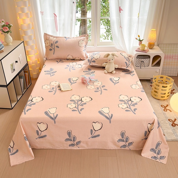 91家纺网 家纺一手货源 找家纺 拾物记 2025新款A类全棉纯棉加厚超柔磨毛单床单（提供买家秀质检报告和实验视频） 千芬里-桔