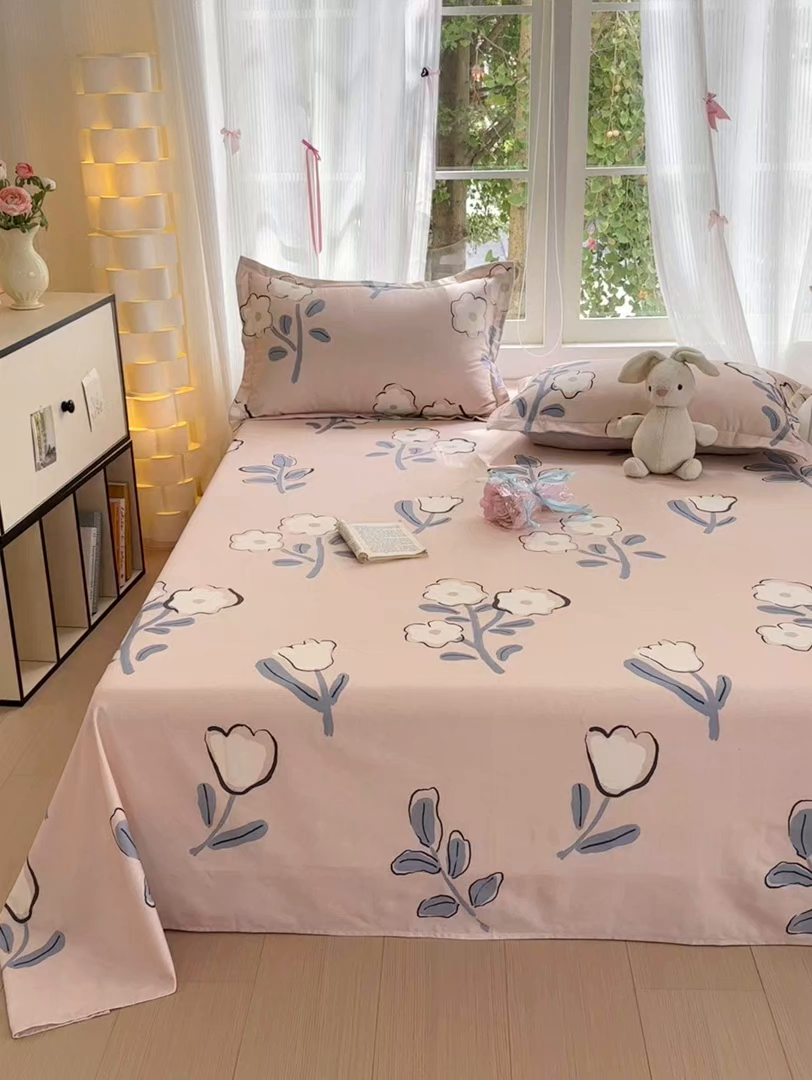 91家纺网 家纺一手货源 找家纺 拾物记 2025新款A类全棉纯棉加厚超柔磨毛单床单（提供买家秀质检报告和实验视频） 千芬里-桔