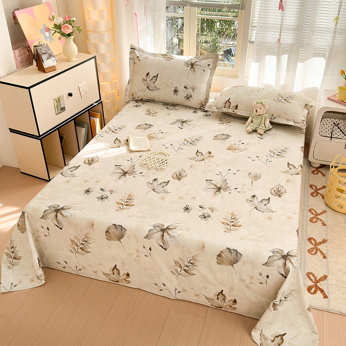 91家纺网 家纺一手货源 找家纺 拾物记 2025新款A类全棉纯棉加厚超柔磨毛单床单（提供买家秀质检报告和实验视频） 衫叶