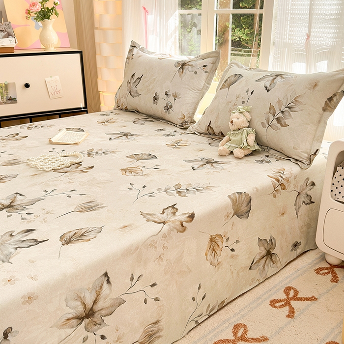 91家纺网 家纺一手货源 找家纺 拾物记 2025新款A类全棉纯棉加厚超柔磨毛单床单（提供买家秀质检报告和实验视频） 衫叶