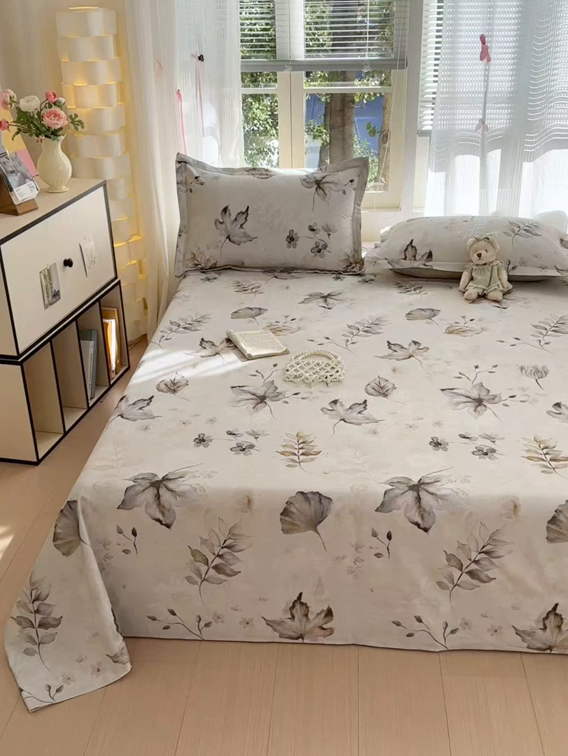 91家纺网 家纺一手货源 找家纺 拾物记 2025新款A类全棉纯棉加厚超柔磨毛单床单（提供买家秀质检报告和实验视频） 衫叶