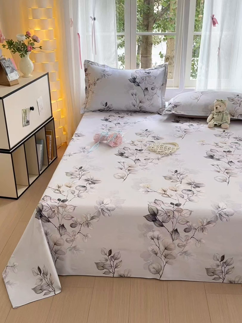 91家纺网 家纺一手货源 找家纺 拾物记 2025新款A类全棉纯棉加厚超柔磨毛单床单（提供买家秀质检报告和实验视频） 舒蔓枝