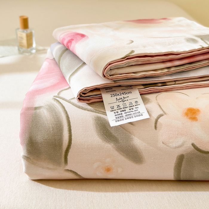 91家纺网 家纺一手货源 找家纺 拾物记 2025新款A类全棉纯棉加厚超柔磨毛单床单（提供买家秀质检报告和实验视频） 桃汐-粉