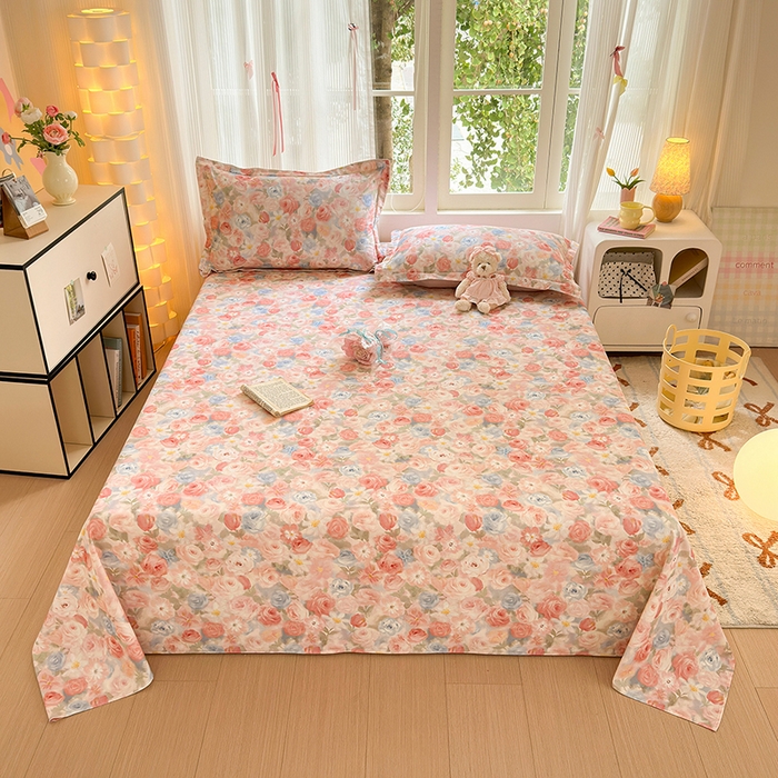 91家纺网 家纺一手货源 找家纺 拾物记 2025新款A类全棉纯棉加厚超柔磨毛单床单（提供买家秀质检报告和实验视频） 甜梦茶语