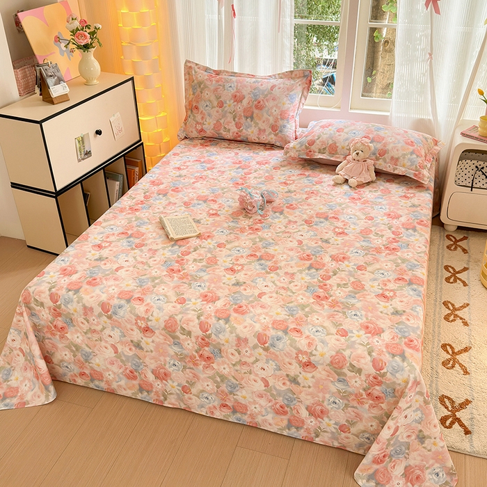 91家纺网 家纺一手货源 找家纺 拾物记 2025新款A类全棉纯棉加厚超柔磨毛单床单（提供买家秀质检报告和实验视频） 甜梦茶语