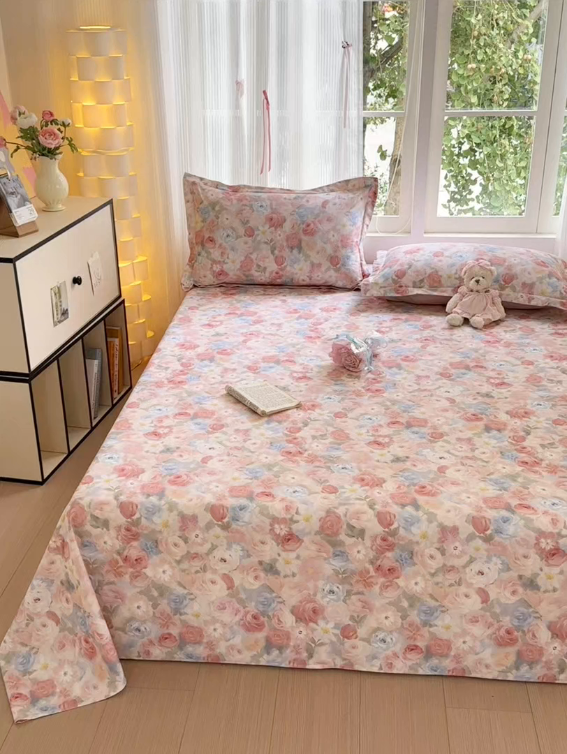 91家纺网 家纺一手货源 找家纺 拾物记 2025新款A类全棉纯棉加厚超柔磨毛单床单（提供买家秀质检报告和实验视频） 甜梦茶语