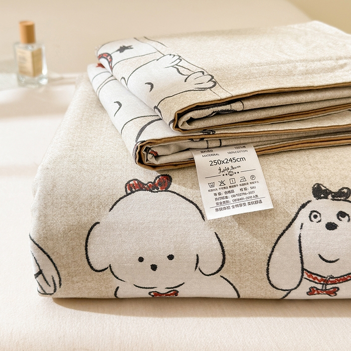 91家纺网 家纺一手货源 找家纺 拾物记 2025新款A类全棉纯棉加厚超柔磨毛单床单（提供买家秀质检报告和实验视频） 小奥汀-咖