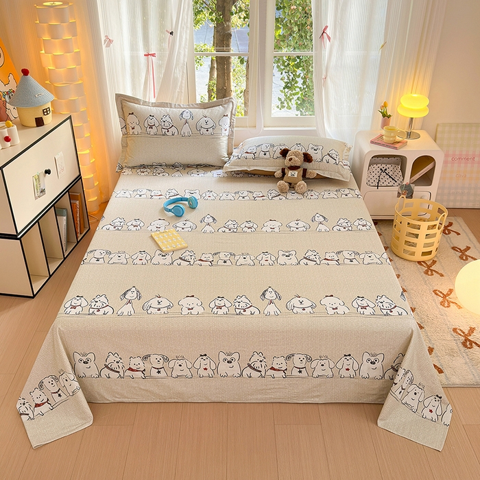 91家纺网 家纺一手货源 找家纺 拾物记 2025新款A类全棉纯棉加厚超柔磨毛单床单（提供买家秀质检报告和实验视频） 小奥汀-咖