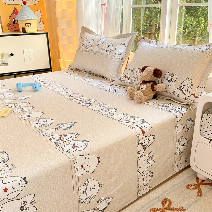 91家纺网 家纺一手货源 找家纺 拾物记 2025新款A类全棉纯棉加厚超柔磨毛单床单（提供买家秀质检报告和实验视频） 小奥汀-咖