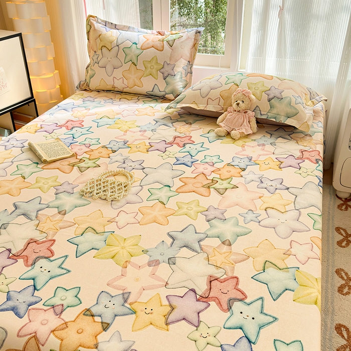 91家纺网 家纺一手货源 找家纺 拾物记 2025新款A类全棉纯棉加厚超柔磨毛单床单（提供买家秀质检报告和实验视频） 星晚-粉