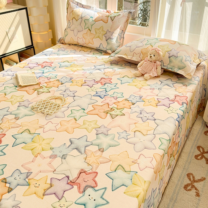 91家纺网 家纺一手货源 找家纺 拾物记 2025新款A类全棉纯棉加厚超柔磨毛单床单（提供买家秀质检报告和实验视频） 星晚-粉