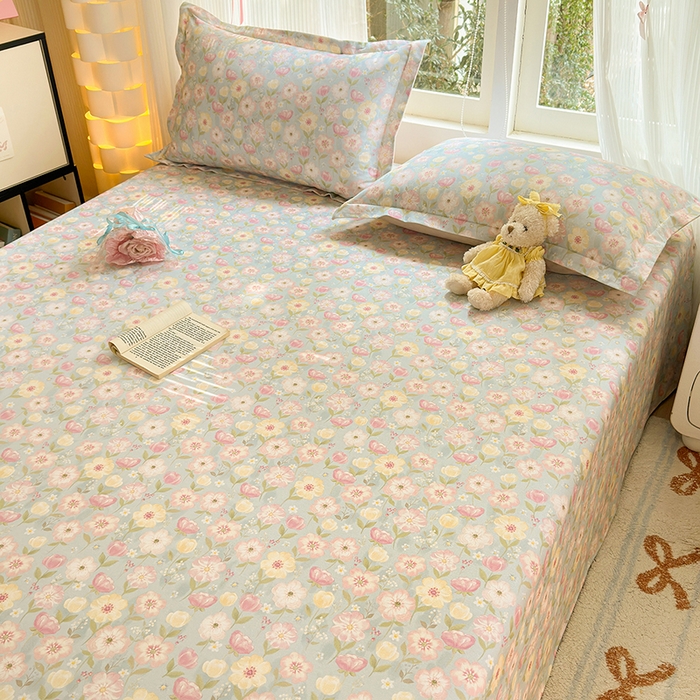 91家纺网 家纺一手货源 找家纺 拾物记 2025新款A类全棉纯棉加厚超柔磨毛单床单（提供买家秀质检报告和实验视频） 樱絮仙踪-兰