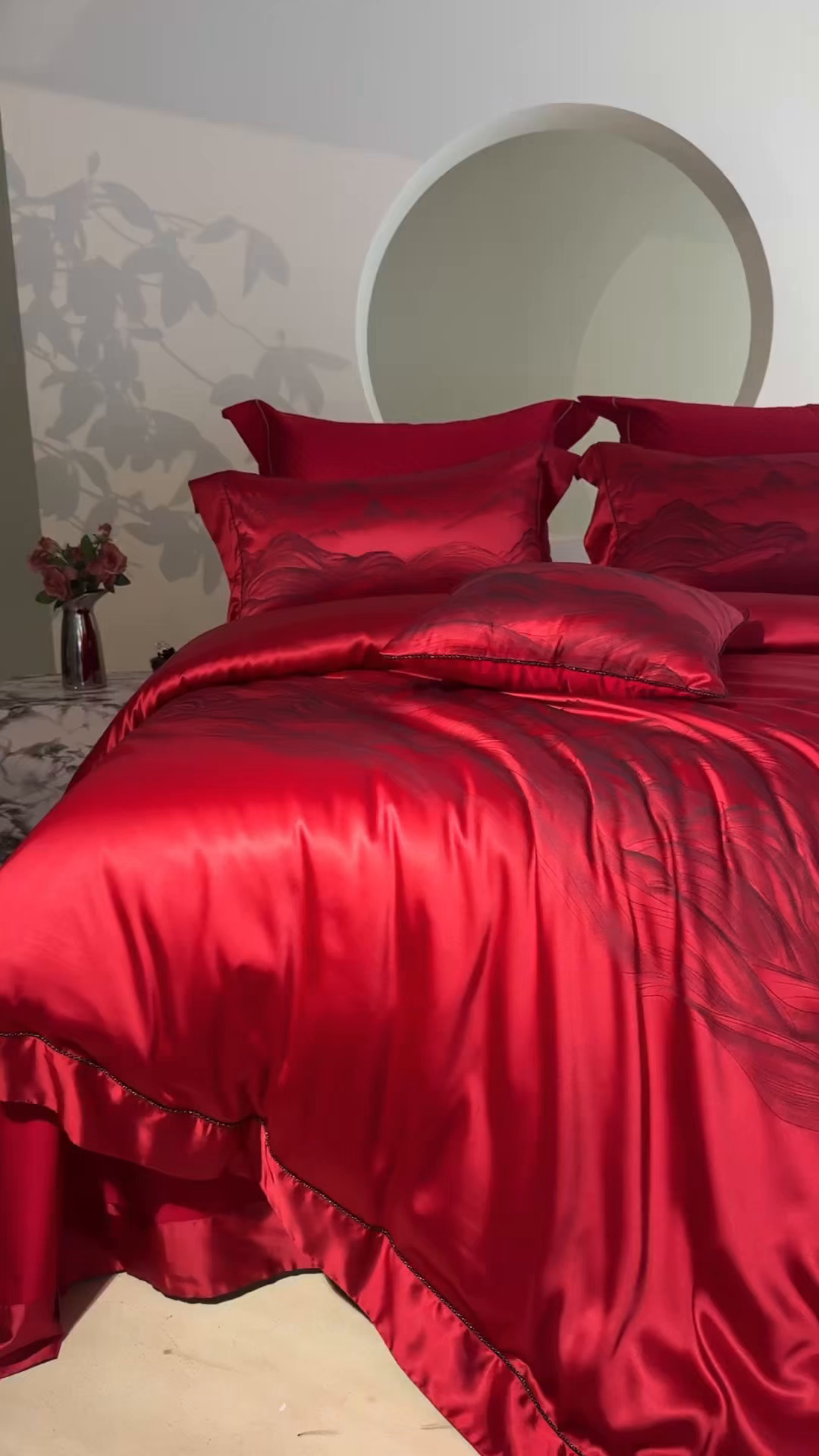 91家纺网 家纺一手货源 找家纺 （总）佳汐蓝家纺 2025新款100支全棉刺绣婚庆四件套-维尔斯