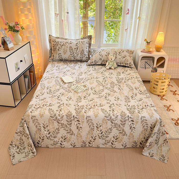 91家纺网 家纺一手货源 找家纺 拾物记 2025新款A类全棉纯棉加厚超柔磨毛单床单（提供买家秀质检报告和实验视频） 折枝春山