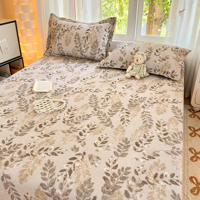 91家纺网 家纺一手货源 找家纺 拾物记 2025新款A类全棉纯棉加厚超柔磨毛单床单（提供买家秀质检报告和实验视频） 折枝春山