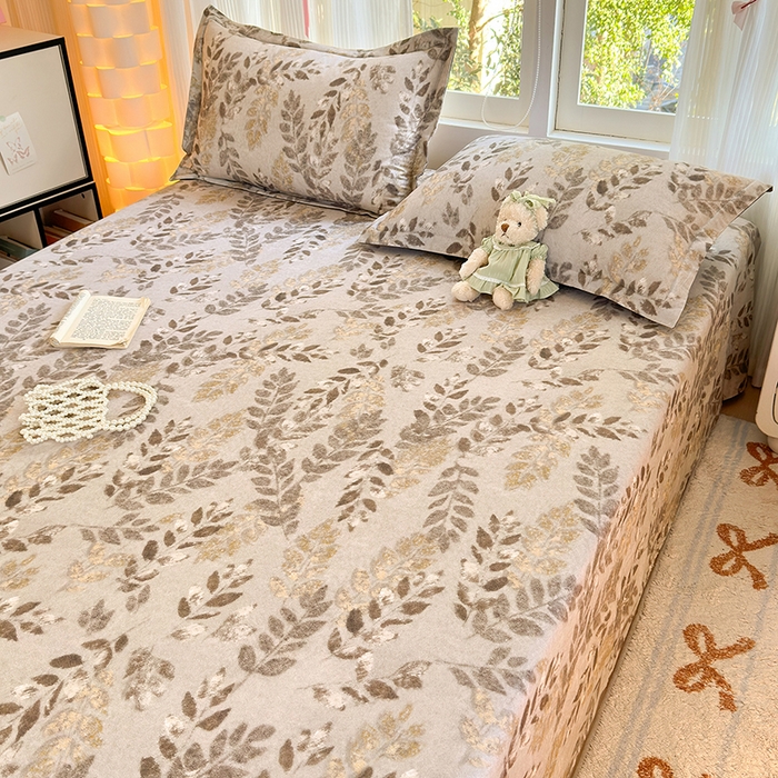 91家纺网 家纺一手货源 找家纺 拾物记 2025新款A类全棉纯棉加厚超柔磨毛单床单（提供买家秀质检报告和实验视频） 折枝春山