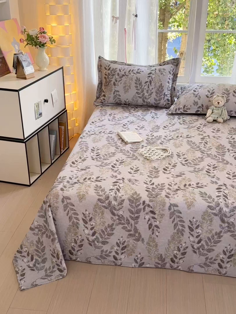 91家纺网 家纺一手货源 找家纺 拾物记 2025新款A类全棉纯棉加厚超柔磨毛单床单（提供买家秀质检报告和实验视频） 折枝春山