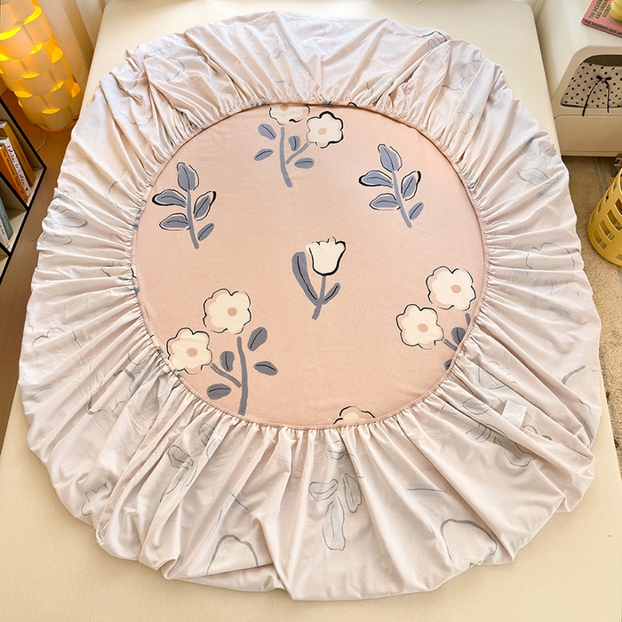 91家纺网 家纺一手货源 找家纺 拾物记 2025新款A类全棉纯棉加厚超柔磨毛单床笠（提供买家秀质检报告和实验视频） 千芬里-桔