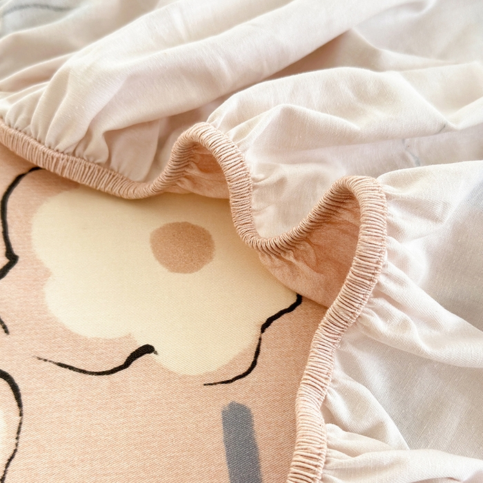 91家纺网 家纺一手货源 找家纺 拾物记 2025新款A类全棉纯棉加厚超柔磨毛单床笠（提供买家秀质检报告和实验视频） 千芬里-桔